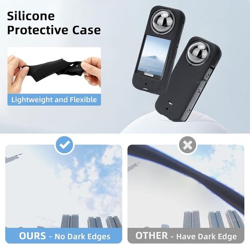 5 in 1 Camera Protective Accessories Kit for Insta360 X3 - with Protective Case, Small tripod, Silicone Protective Case, Tempered Glass Protective Film, Sticky Lens Guard in Saudi Arabia