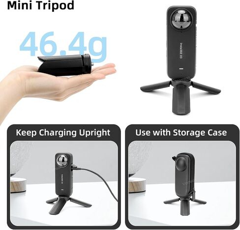 5 in 1 Camera Protective Accessories Kit for Insta360 X3 - with Protective Case, Small tripod, Silicone Protective Case, Tempered Glass Protective Film, Sticky Lens Guard in Saudi Arabia