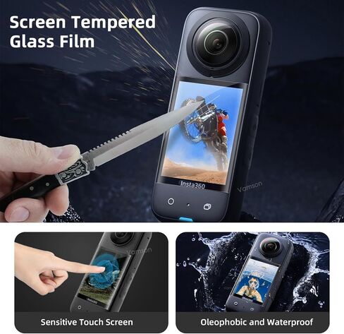 5 in 1 Camera Protective Accessories Kit for Insta360 X3 - with Protective Case, Small tripod, Silicone Protective Case, Tempered Glass Protective Film, Sticky Lens Guard in Saudi Arabia