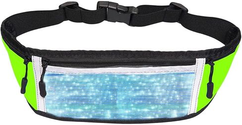 Sport Fanny Pack LED Running Belt Waist Bag Safty Glowing Waistband for Men and Women USB Rechargeable Light up Fitness and Running Gear for Phone Holder Jogging Pocket Belt in Saudi Arabia