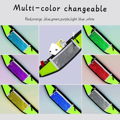 الرياضة فاني حزمة LED تشغيل حزام الخصر حقيبة الأمان متوهجة حزام للرجال والنساء USB قابلة للشحن تضيء اللياقة البدنية والجري والعتاد لحامل الهاتف الركض حزام الجيب in Kuwait