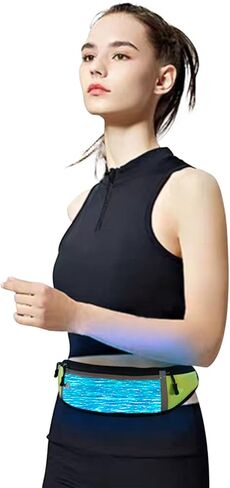 Sport Fanny Pack LED Running Belt Waist Bag Safty Glowing Waistband for Men and Women USB Rechargeable Light up Fitness and Running Gear for Phone Holder Jogging Pocket Belt in Saudi Arabia