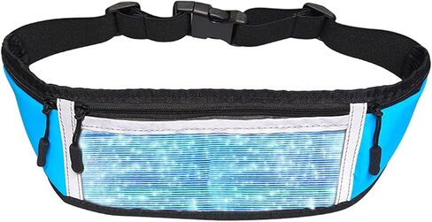 Sport Fanny Pack LED Running Belt Waist Bag Safty Glowing Waistband for Men and Women USB Rechargeable Light up Fitness and Running Gear for Phone Holder Jogging Pocket Belt in Saudi Arabia