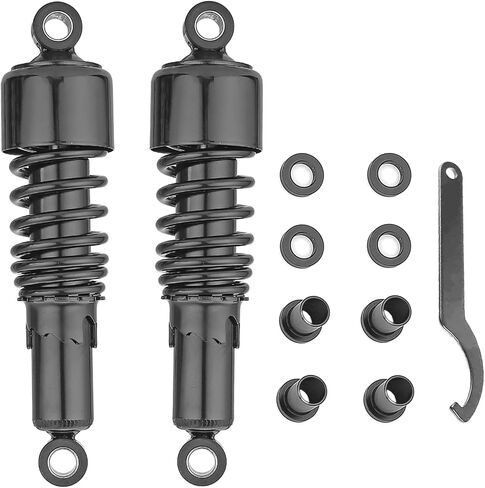 طقم خفض الصدمات الخلفية 10.5 بوصة 267 مم متوافق مع Harley Sportster 883 1200 1988-2003 & 2004-202 (أسود) in Kuwait