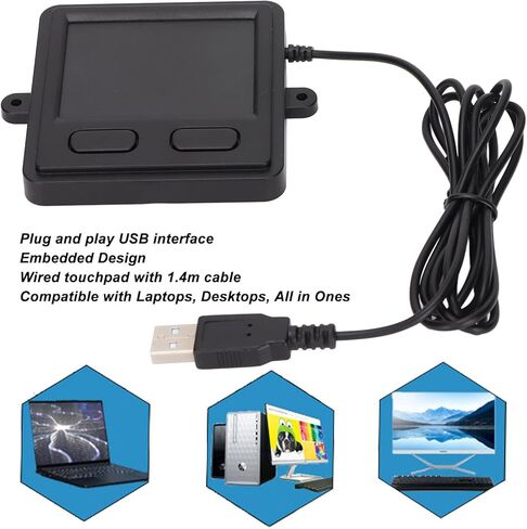 لوحة لمس USB سلكية من ASHATA، لوحة تتبع USB سلكية رفيعة، ماوس لوحة لمس نحيفة 2 زر، لوحة لمس كمبيوتر عملية محمولة صغيرة الحجم للكمبيوتر والكمبيوتر المحمول والكمبيوتر المحمول in Kuwait