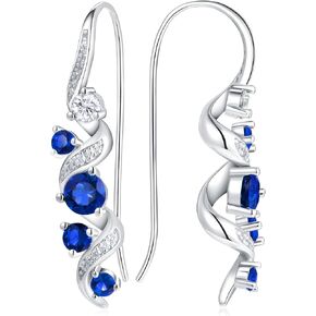 Moissanite/Emerald/Sapphire/Ruby Long Dangle Earrings for Women, Solid 925 Sterling Silver, Luxury Spiral Threader/Teardrop Drop Earrings, Anniversary Birthday Mother's Day Idea Gift for Her in Kuwait