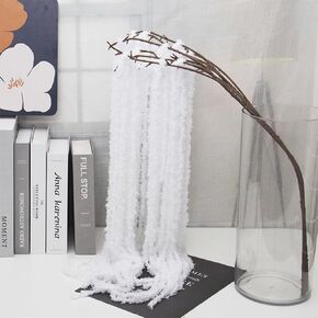 22" Artificial Amaranthus 2pcs Lifelike Fake Jolie Yarn Hanging Flowers with Branch Green Amaranthus Plant Greenery for Vase Bouquets Home Office Wedding Decor.
