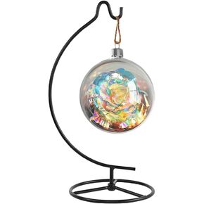 Ornament Display Stand, Ornament Stand Holder Iron Pothook Stand for Hanging Glass Globe Air Plant Terrarium, Witch Ball, Christmas Ornament and Home Wedding Decoration (Semi-round x 10)