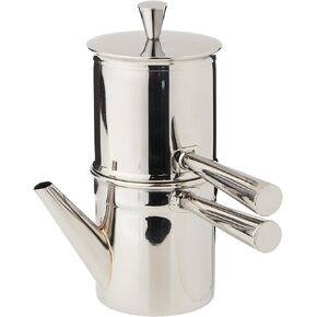 Ilsa Stainless Steel Neapolitan Drip Coffee Maker with Spout, 3 Cup