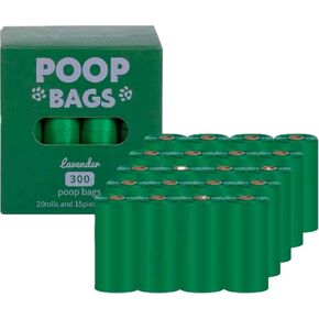 Zinkomens Dog Poop Bags, Lavender Scented, 300 Bags, 20 Rolls (Pink)