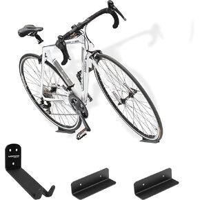 Venzo Bike Bicycle Cycling Pedal Wall Mount Indoor Storage Hanger Stand - Hook Rack Holder - with Tire Brackets - Great for Garage and Shed (1)