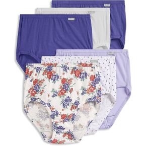 Jockey Women's Underwear Plus Size Elance Brief - 6 Pack, Ivory/Light/Pink Shadow, 9