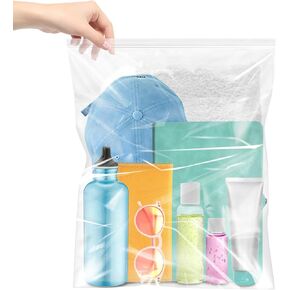 Large 5 Gallon Plastic Zipper Storage Bags, 18x24 Inches Clear Reclosable Storage Bags 12Pieces