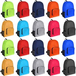 Sherr 20 Pack Foldable Lightweight Backpack Travel Bag, Classic Backpacks Bag Assorted Colors Bags Bulk Backpacks Outdoor Travel Bag