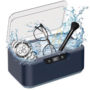 Ultrasonic Jewelry Cleaner Machine: Ring Cleaner Ultrasonic, 48Khz Sonic Cleaner for Necklaces, Eyeglasses, Watch Strap, Dentures - Digital Timer, 4 Time Modes, 304 Stainless Steel, 13.5oz