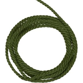 MECCANIXITY Twisted Cord Trim, 5 Yard 2.5mm 3-Ply Twine Braided Rope Shiny Thread String for Craft Gift Bag Curtain Christmas Decor, Navy Blue