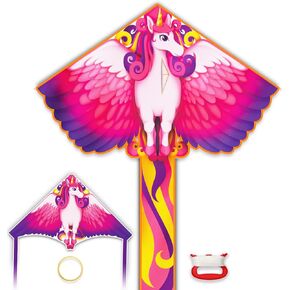 Kite for Kids Adults, 2 Pack Kites Include Large Kite and a Mini Finger Launcher Kite, Easy to Fly Kites for Kids Beginner, Beach Kite Birthday Gift Kids Kite for Ages 4-8 8-12