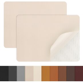 LEMBIK Leather Repair Patches, Self-Adhesive Leather Patch for Couch, Sofas, Furniture, Car Seats, Office Chairs, Pack of 2 Yellow Brown