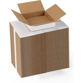 EXYGLO 40 Pack 9x6x4 Shipping Boxes for Small Business, White Corrugated Cardboard Small Box for Packaging, Moving, Mailing, and Storing