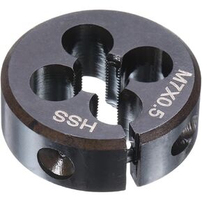 HARFINGTON Round Threading Die M7 x 1.25 Metric Thread 25mm OD Adjustable Right Hand High-Speed Steel (HSS) Round Die Screw Thread Cutting Die for Thread Repair