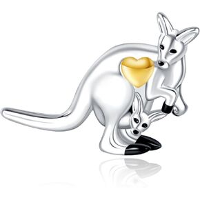 NINGAN 925 Sterling Silver Animal Pendant Beads Dog, Paw Print, Cat, Dragonfly,Koi Rabbit,Charms Compatible with women's bracelet necklace