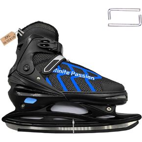 XX-Large (10-12.5 US) Mens Ice Skates, Adults Youth Adjustable Ice Skate, Warm and Breathable Ice Hockey Skates with Quick Lacing System & Push-Lock Buckle for Secure Hold