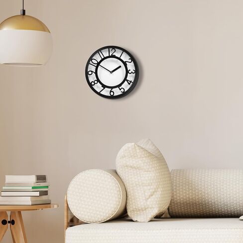Small Wall Clocks for Living Room,8 Inch Modern Wall Clock Battery Operated,Non Ticking Silent Wall Clock for Bedroom,Office,Kitchen,Farmhouse,White in Saudi Arabia