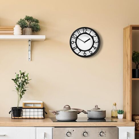 Small Wall Clocks for Living Room,8 Inch Modern Wall Clock Battery Operated,Non Ticking Silent Wall Clock for Bedroom,Office,Kitchen,Farmhouse,White in Saudi Arabia