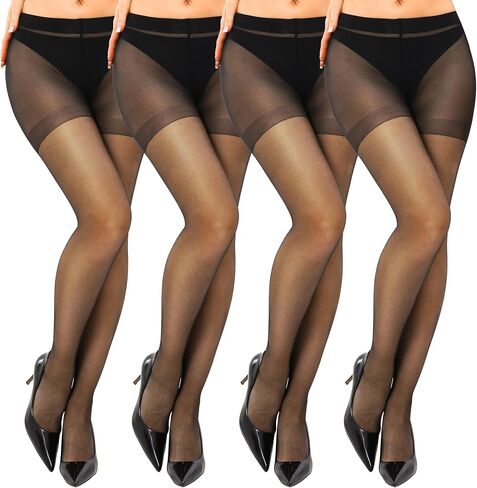 4 Pairs Nude Women's Sheer Tights Pantyhose High Waist Tights Stockings for Women Pantyhose in Saudi Arabia