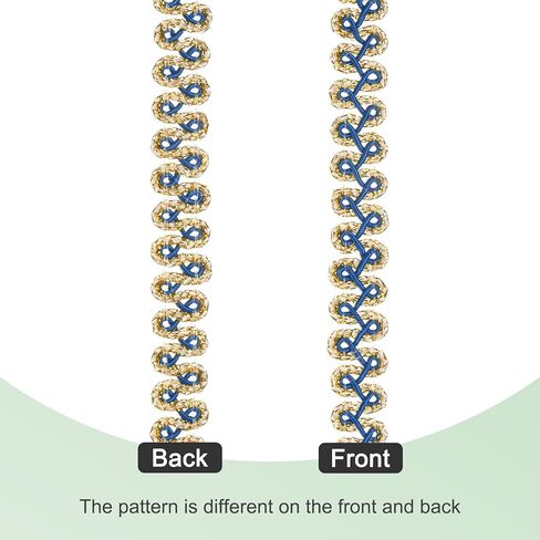 Gimp Braid Trim 1/2 Inch 12cm x 25 Yards Polyester Gold Edge Woven Trim Lace Ribbon Fabric Upholstery Trim for Sewing/Costume/Home Decor/DIY Craft/Curtain/Jewelry Making [Sky Blue] in Saudi Arabia