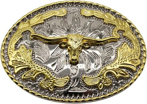 WMG Bull Head Cowboy Rodeo Western Large Longhorn Gold Tone Cowboy Bull Unisex Fashion Belt Buckle in Kuwait