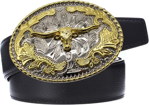 WMG Bull Head Cowboy Rodeo Western Large Longhorn Gold Tone Cowboy Bull Unisex Fashion Belt Buckle in Kuwait
