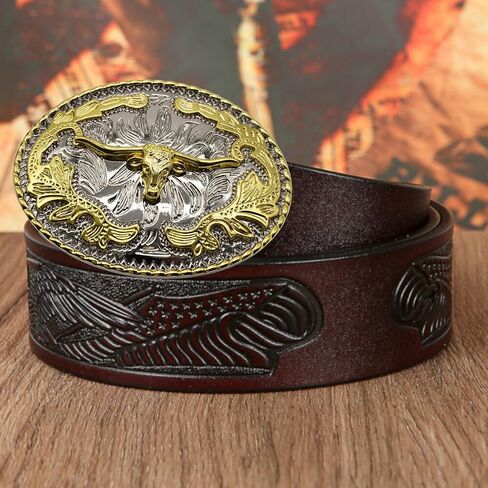 WMG Bull Head Cowboy Rodeo Western Large Longhorn Gold Tone Cowboy Bull Unisex Fashion Belt Buckle in Kuwait