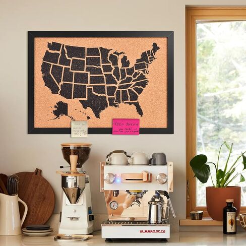 Cork Board Map of The United State, 14" X 11" Bulletin Boards for Walls with 10 Pins, Travel Tracker Map for Office, School and Home (US-MAP-2636) in Kuwait