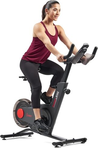 Sunny Health & Fitness Magnetic Rear Belt Drive Indoor Cycling Exercise Bike with RPM Cadence Sensor - SF-B1709, Black in Saudi Arabia