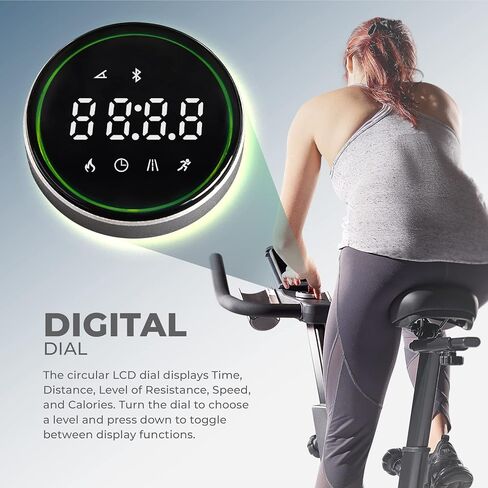 Sunny Health & Fitness Magnetic Rear Belt Drive Indoor Cycling Exercise Bike with RPM Cadence Sensor - SF-B1709, Black in Saudi Arabia