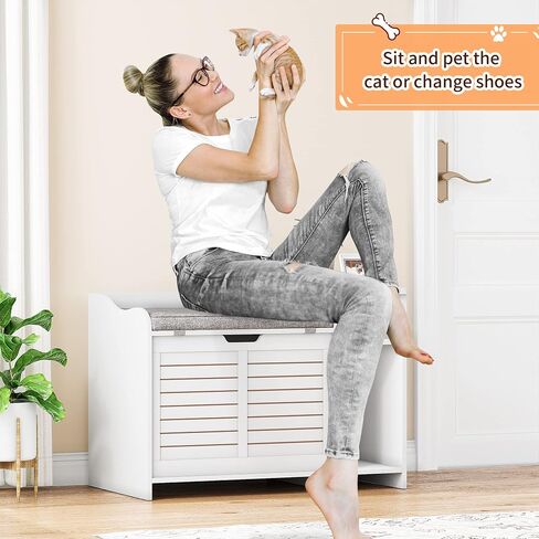 Cat Litter Box Enclosure Furniture with Top Opening and Cushion, Hidden Litter Box Cabinet with Storage, Privacy Cat Box Enclosure, Grey in Kuwait