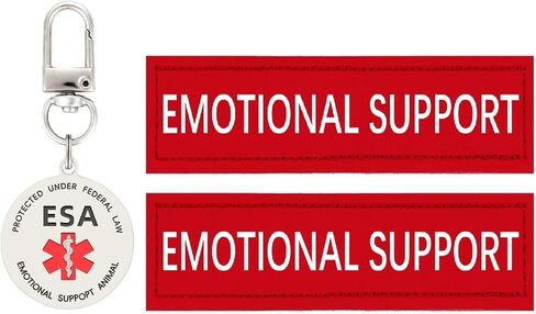 ESA Dog ID Tags Emotional Support Animal Double Side Engraved Protected Under Federal Law with Medical Alert Symbol Easily Attach to Dog Collar, Harness (Medium-1.18 inch) in Kuwait