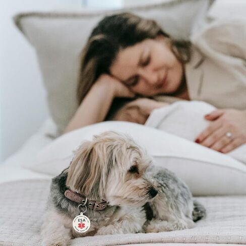 ESA Dog ID Tags Emotional Support Animal Double Side Engraved Protected Under Federal Law with Medical Alert Symbol Easily Attach to Dog Collar, Harness (Medium-1.18 inch) in Kuwait