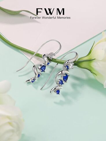 Moissanite/Emerald/Sapphire/Ruby Long Dangle Earrings for Women, Solid 925 Sterling Silver, Luxury Spiral Threader/Teardrop Drop Earrings, Anniversary Birthday Mother's Day Idea Gift for Her in Kuwait