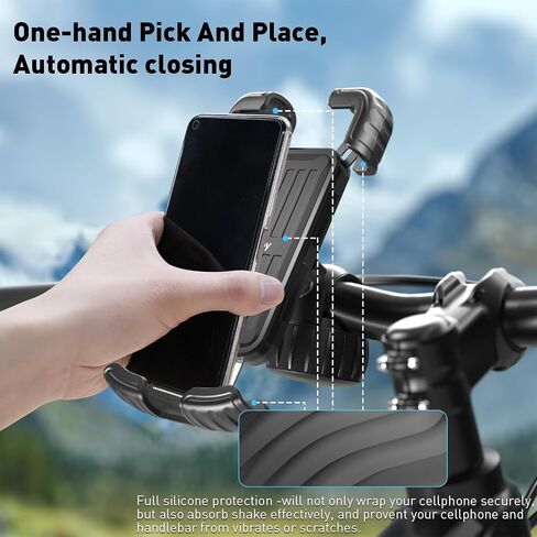Hiboy Motorcycle Phone Mount Holder - Upgrade Vibration Dampener - 360° Rotatable Bicycle Phone Holder, Bike Scooter Handlebar Phone Clip for 5.1" - 6.8" Smartphones in Kuwait