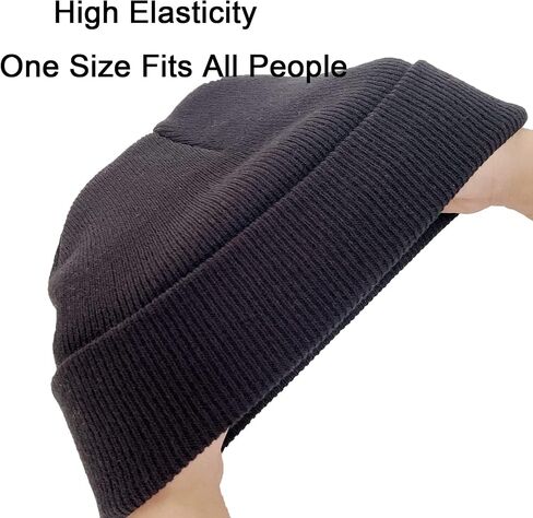 NPQQUAN 2 Packs Unisex Beanie Hats for Men Women Winter Knit Beanies Black+DarkBeige in Saudi Arabia