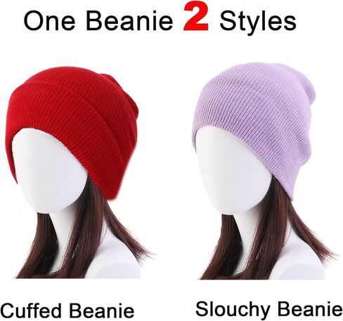NPQQUAN 2 Packs Unisex Beanie Hats for Men Women Winter Knit Beanies Black+DarkBeige in Saudi Arabia