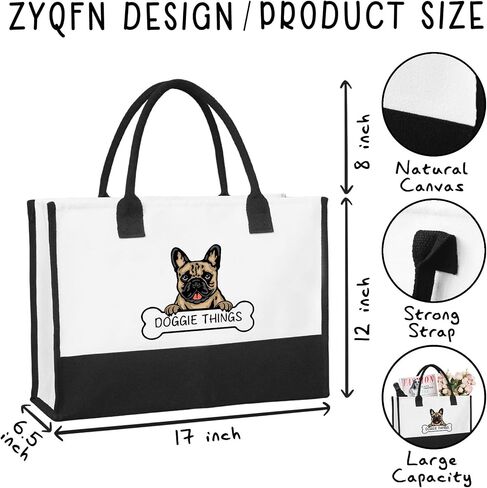 Golden Retriever Doggie Things Canvas Tote Bag Canvas Beach Bag for Women, Dog Lovers Gifts for Women, Birthday Christmas Cute Golden Gifts For Dog Mom, Dog Carrying Bag Dog Travel Bags. (021) in Saudi Arabia