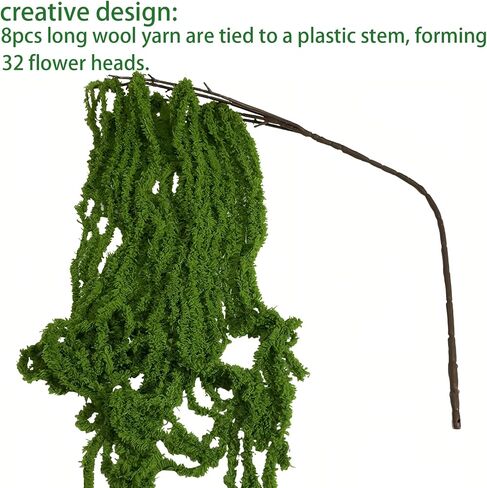 22" Artificial Amaranthus 2pcs Lifelike Fake Jolie Yarn Hanging Flowers with Branch Green Amaranthus Plant Greenery for Vase Bouquets Home Office Wedding Decor. in Saudi Arabia