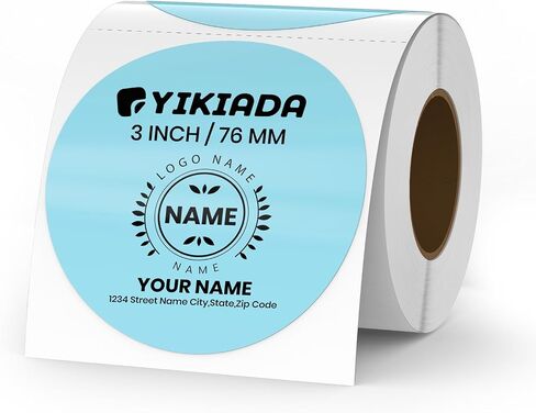 Green Circle Thermal Labels Vinyl 3 Inch Self-Adhesive Round Stickers Roll Waterproof Printer Decals Name Tag for QR Code DIY Office Address 500 PCS in Saudi Arabia