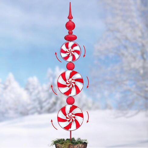 Outdoor Metal Stakes, Wind Catcher Spinner Garden Stakes, Outdoor Wind Spinners, Yard Patio Christmas Decoration, Set of 3… in Kuwait