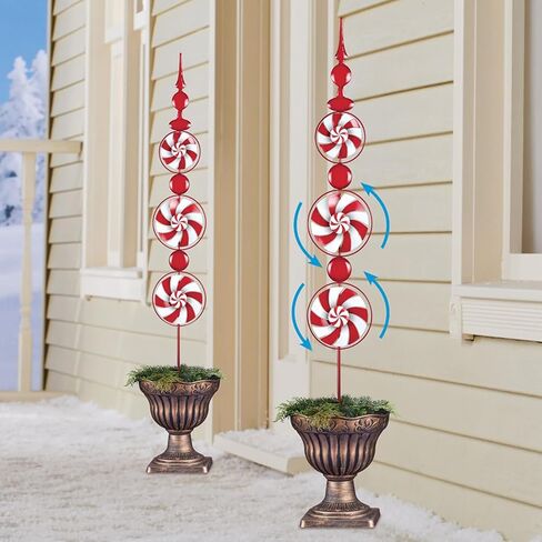 Outdoor Metal Stakes, Wind Catcher Spinner Garden Stakes, Outdoor Wind Spinners, Yard Patio Christmas Decoration, Set of 3… in Kuwait