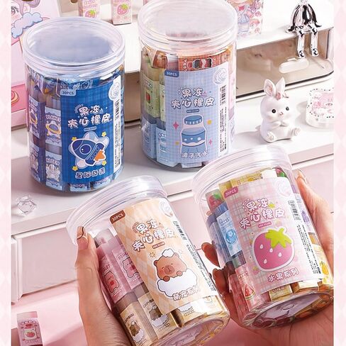 30 Pcs Cute Erasers Cartoon Animal Eraser Kawaii 3D Eraser Pencil Eraser for Students Girls Kids Boys Women School Office Supplies Small Eraser Gift Pack (Animal) in Saudi Arabia