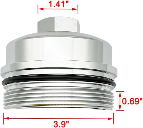 iFJF EC781 Oil Filter Cap Replacement for FL2016 2003-2007 6.0L 2008-2010 6.4L Powerstroke F250 F350 F450 F550 Super Duty 2003-2005 Excursion 1840754C91 3C3Z-6766-CA(cap) in Kuwait